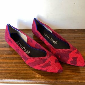 Rothy’s EUC size 8 retired red camo The point ballet pointed flat